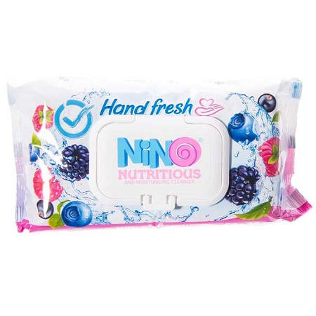 دستمال مرطوب دست و صورت میوه ای نینو مناسب تمام سنین
